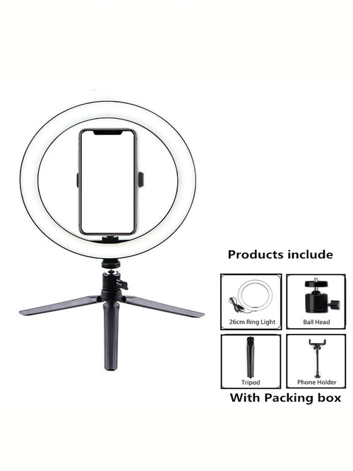 Desk Mount Kit – Phone Holder + LED Ring Light for Streamers